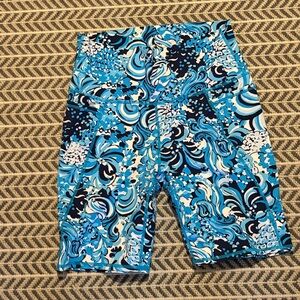 Lilly Pulitzer Blue and White Swirl Athletic Shorts